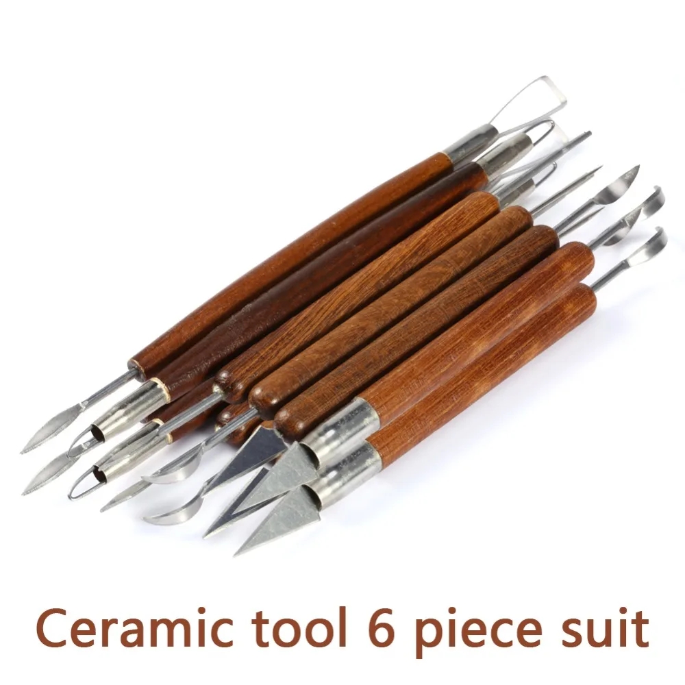 Wood Chisel Set - 6 قطعة أداة النحت الفخار الخشب