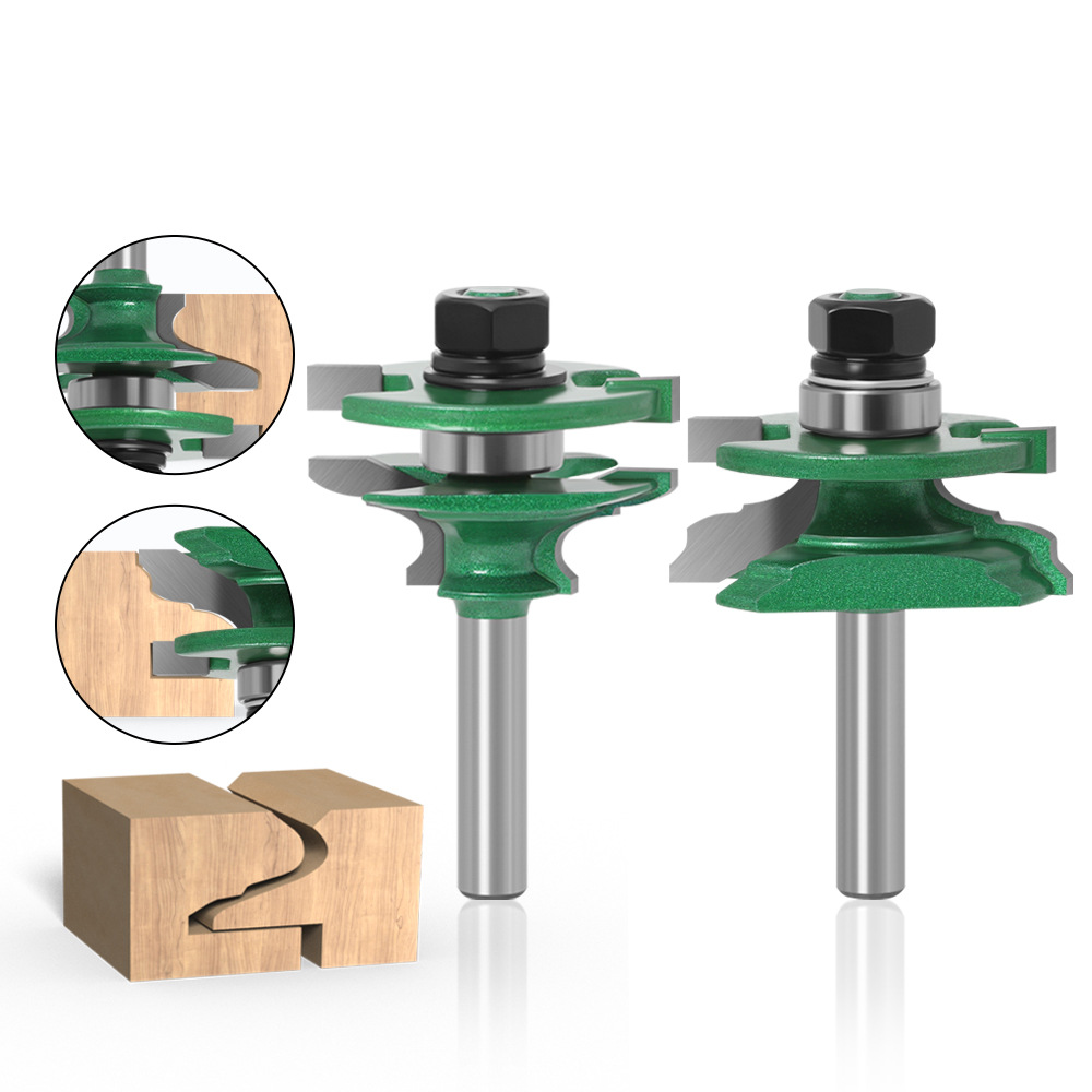 Router Bits For Woodworking - قطعتان من مجموعة رؤوس التفريز لربط
