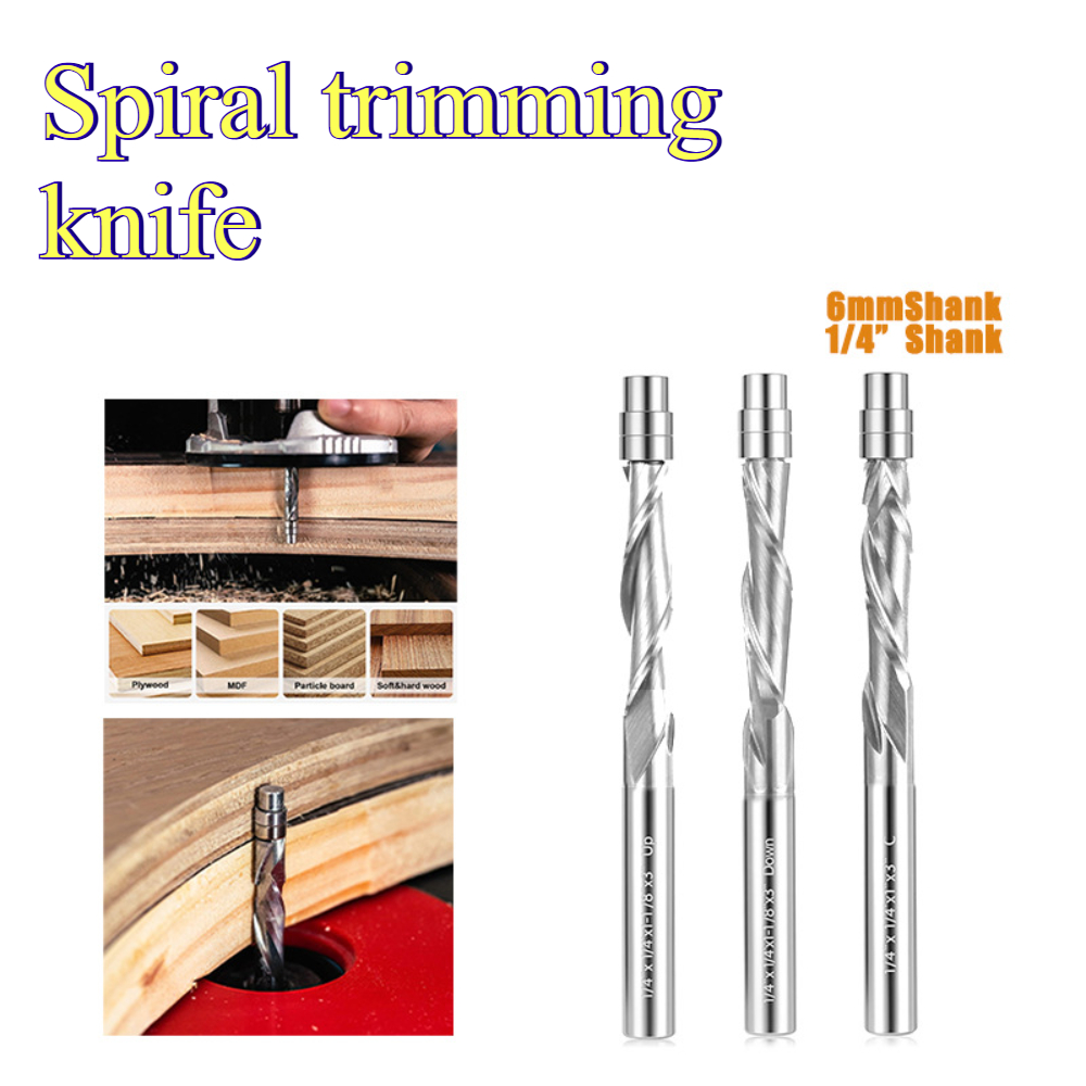 Router Bits For Woodworking - رأس راوتر لتشذيب الحواف الحلزونية، رأس