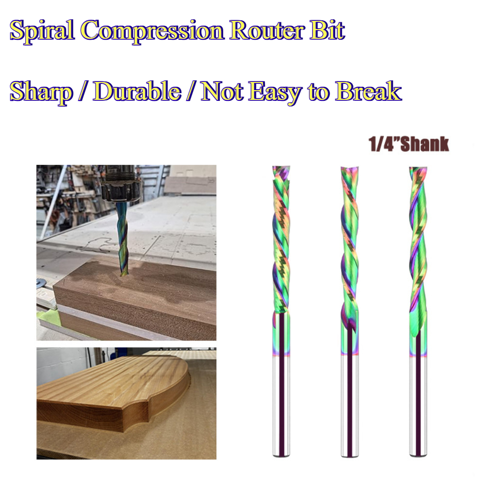 Router Bits For Woodworking - ريشة راوتر حلزونية مطلية بالكربونيد التنجستين،