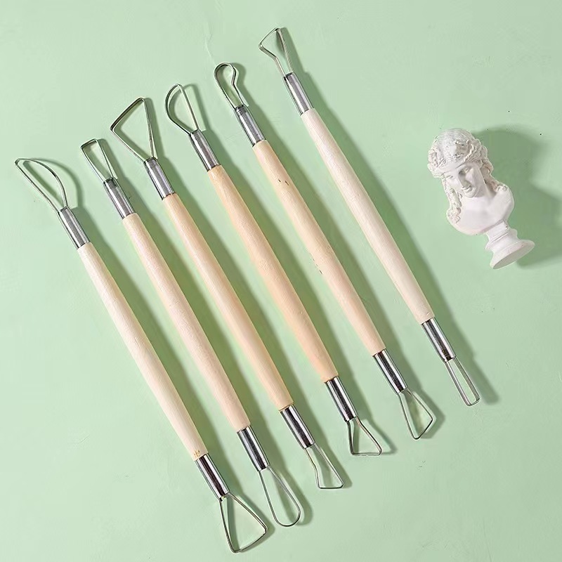 Wood Chisel Set - 6 قطعة مقبض خشبي الشمع الفخار