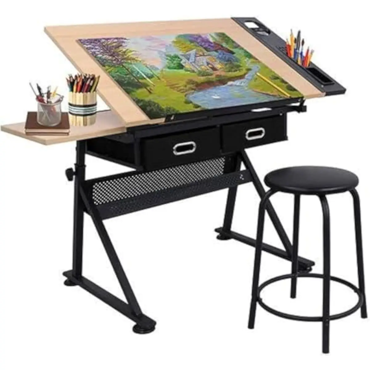 طاولة رسم قابلة للتعديل مع سطح - مراجعة Wood Woodworking وسعره