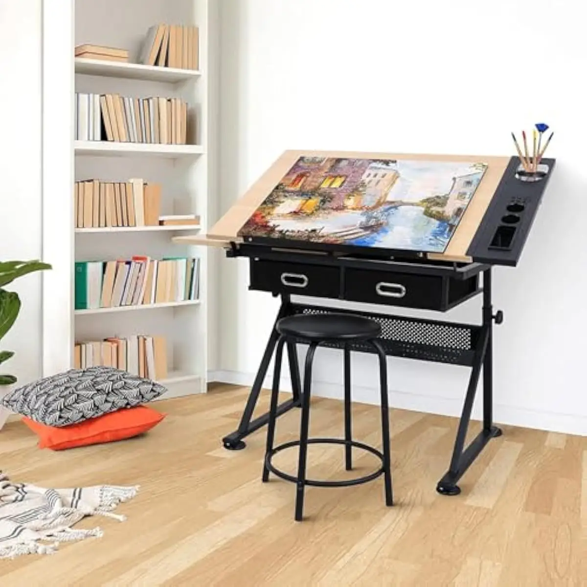 طاولة رسم قابلة للتعديل مع سطح - مراجعة Wood Woodworking وسعره