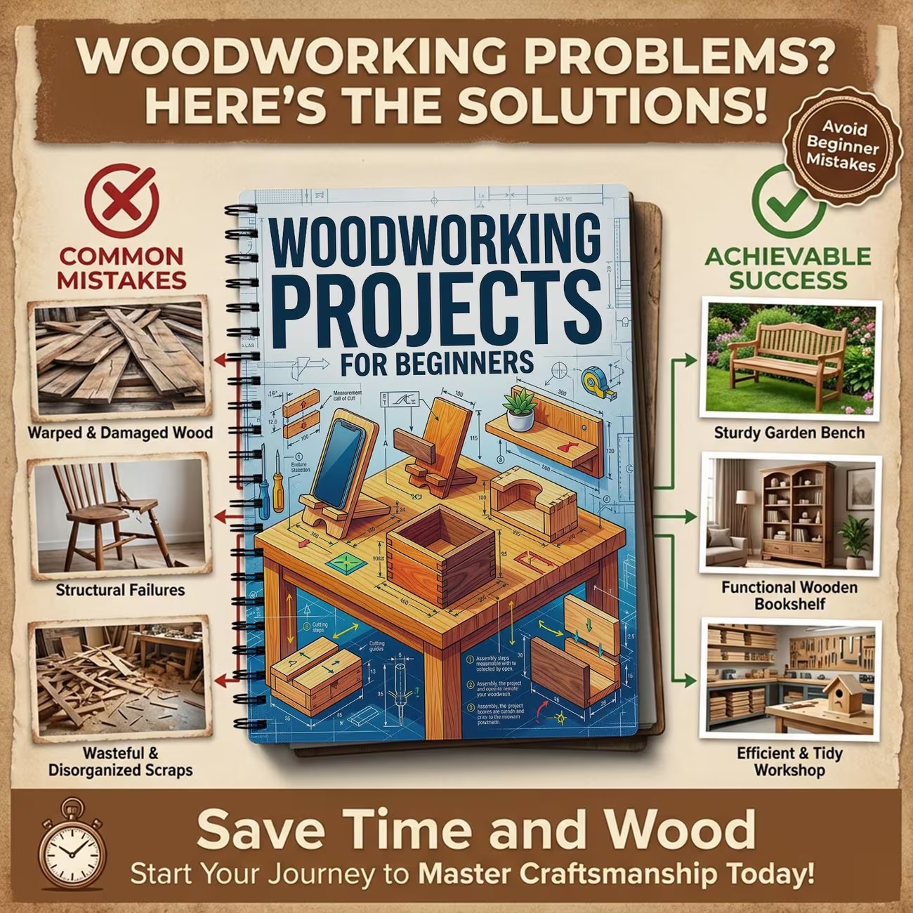 خطط سهلة لأعمال النجارة للمبتد - مراجعة Woodworking Ideas For Adults وسعره