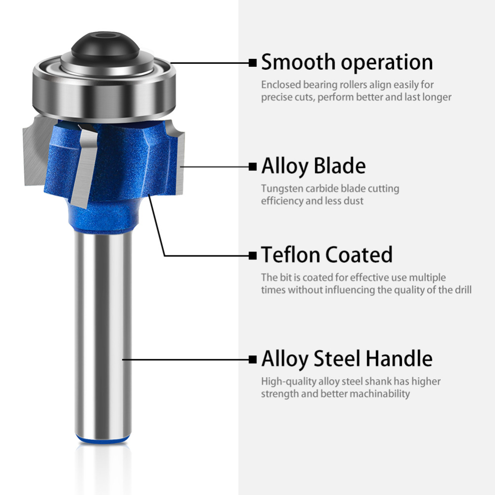 مجموعة رؤوس تفريز دائرية 1/4 ب - مراجعة Router Bits For Woodworking وسعره