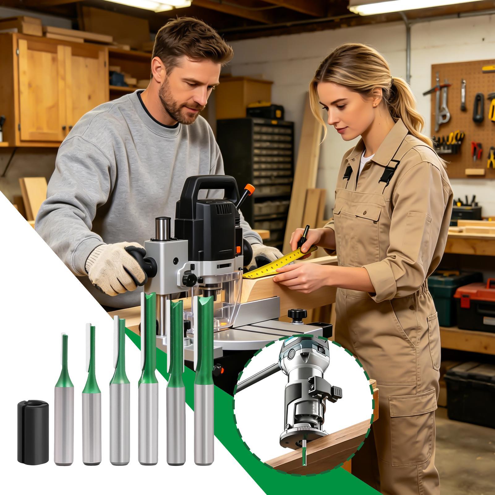 ريشة راوتر مستقيمة بقطر ساق 8  - مراجعة Router Bits For Woodworking وسعره