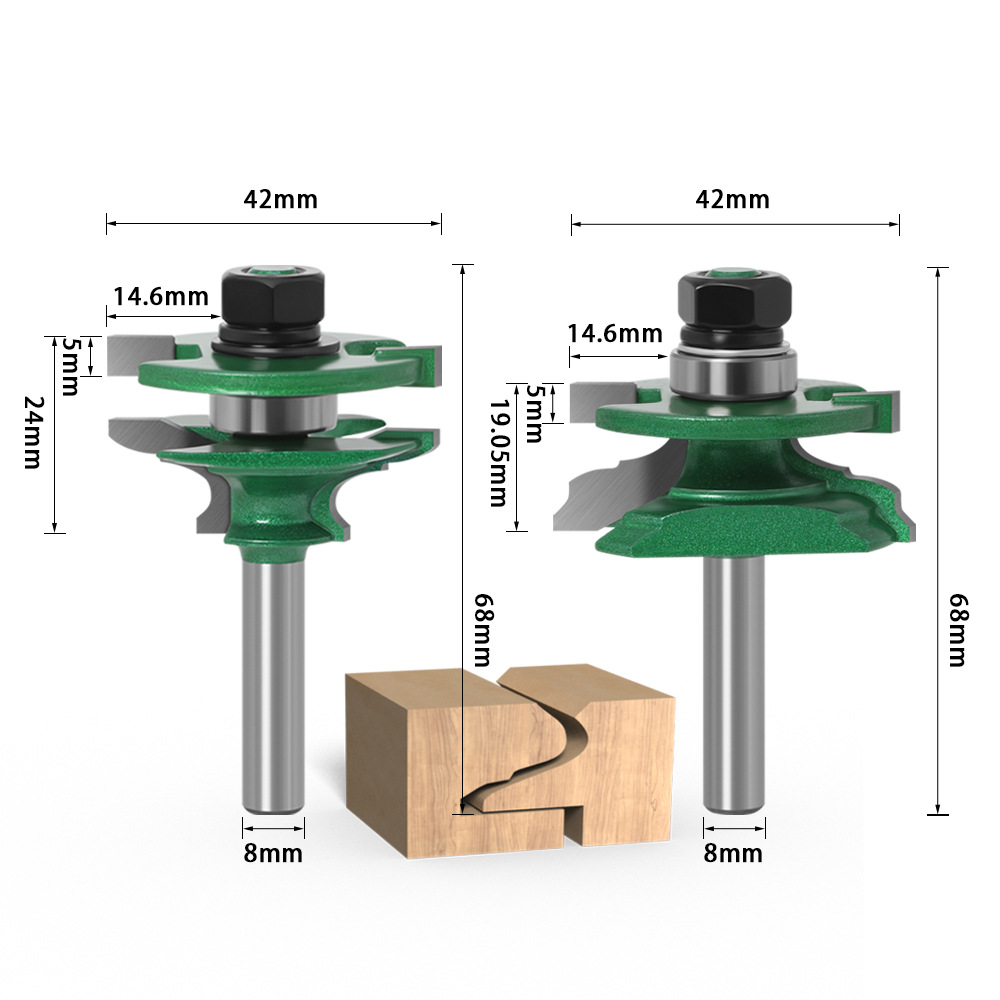 قطعتان من مجموعة رؤوس التفريز  - مراجعة Router Bits For Woodworking وسعره