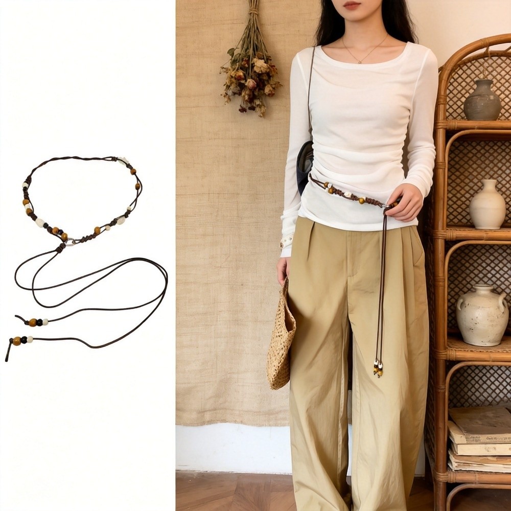 حزام خصر منسوج يدويًا بخرز خشب - مراجعة Woodworking Women وسعره