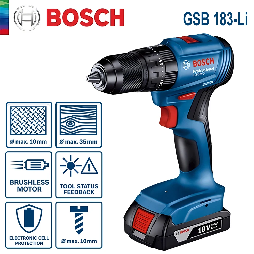 بوش GSB 183-LI 18V مثقاب تأثير - مراجعة Bosch Drill Gsb 18V وسعره