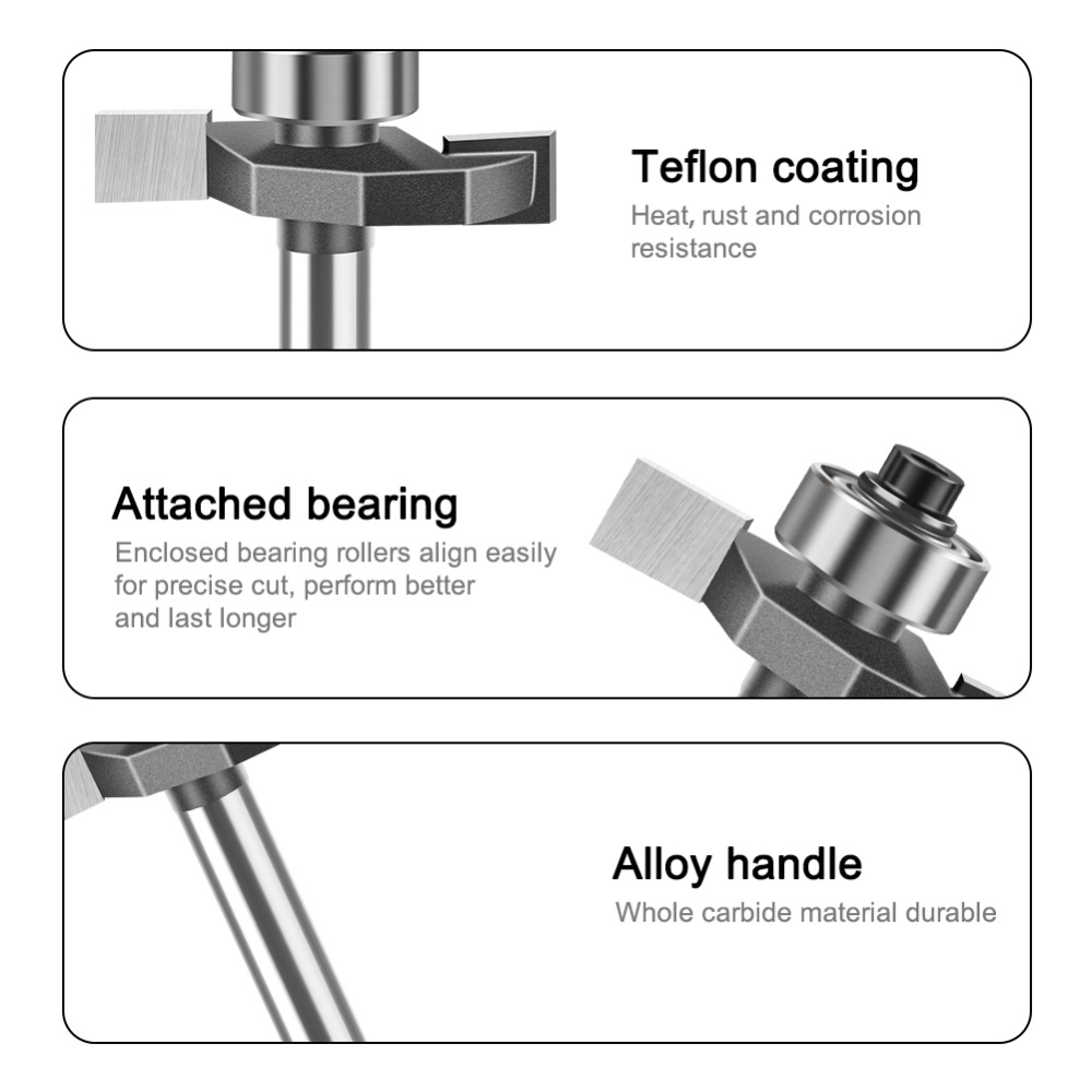 قاطع تفريز كربيدي للأخشاب بمقب - مراجعة Router Bits For Woodworking وسعره